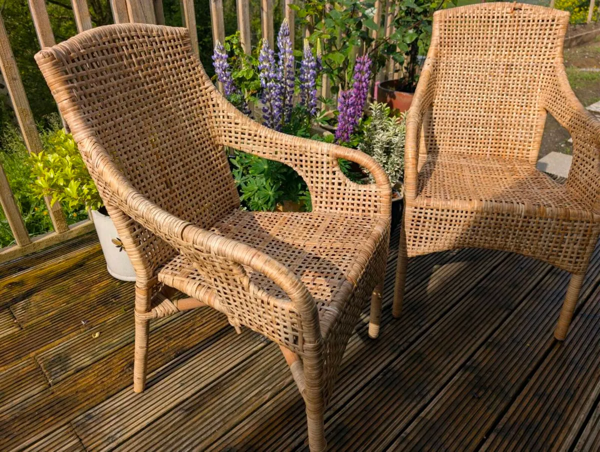 2 Ikea Rattan Style Chairs - Image 2