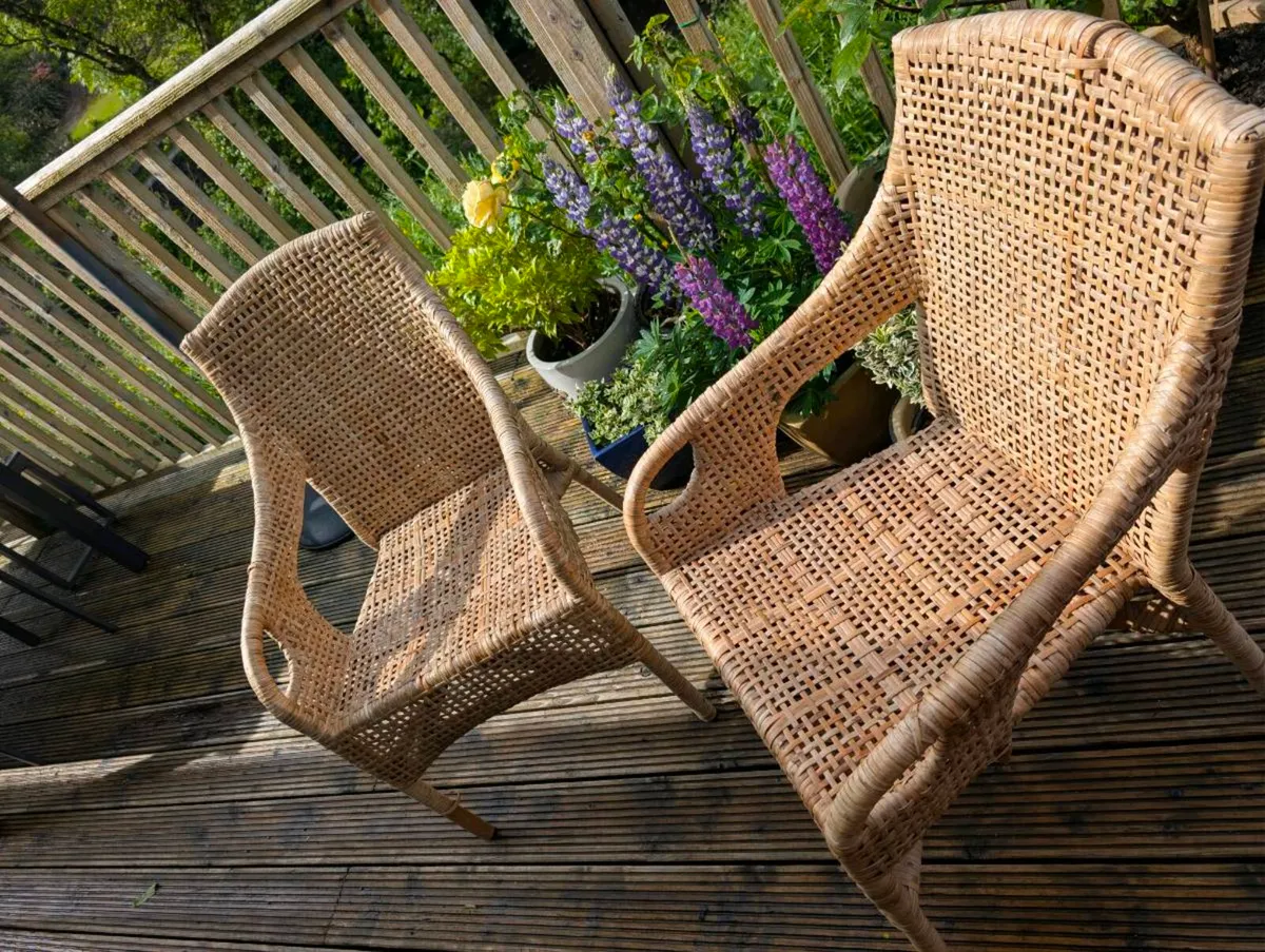 2 Ikea Rattan Style Chairs - Image 4
