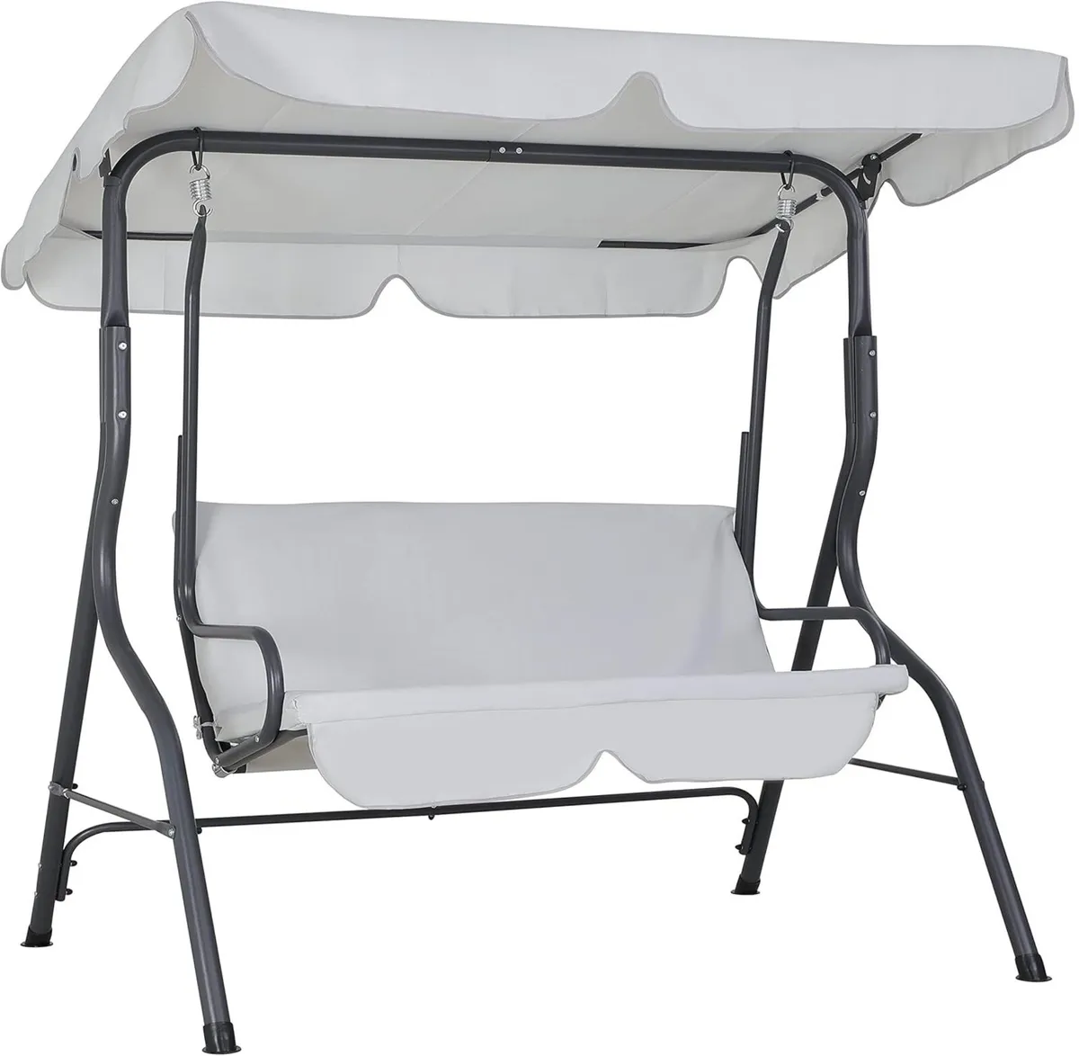 Hollywood Swing 2 Seater Weatherproof Light Grey - Image 3