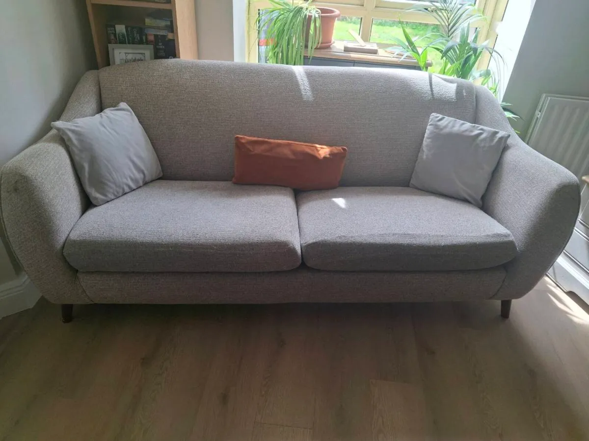 Beige 3-Seater Fabric Couch – Stylish