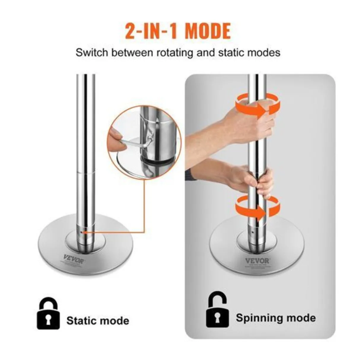 Professional Dance Pole  Adjustable 2163–2700mm - Image 3