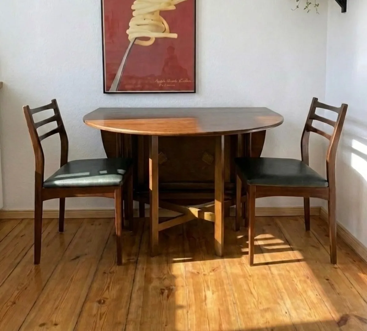 G Plan Teak Gateleg Dining Table & 3 Chairs - Image 2