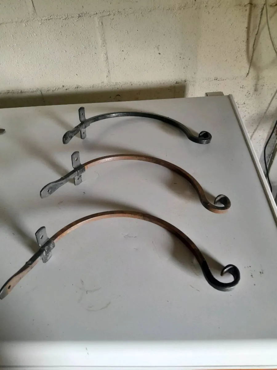 Three  hanging basket wall brackets - Image 1