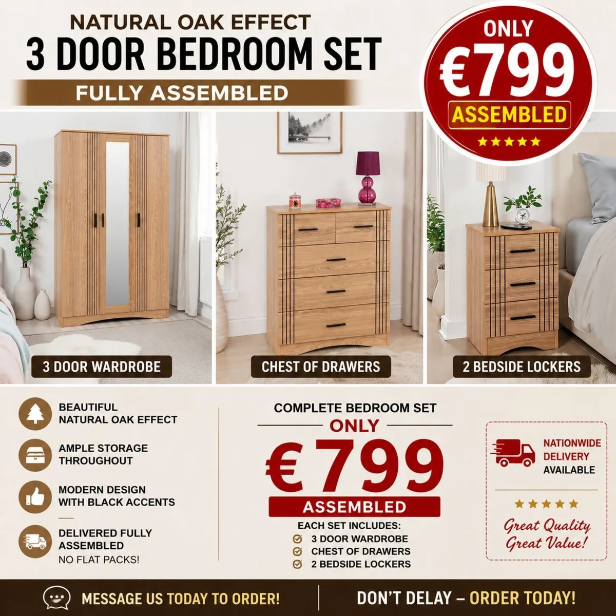 BEDROOM SETS ( FULLY ASSEMBLED ) - Image 1