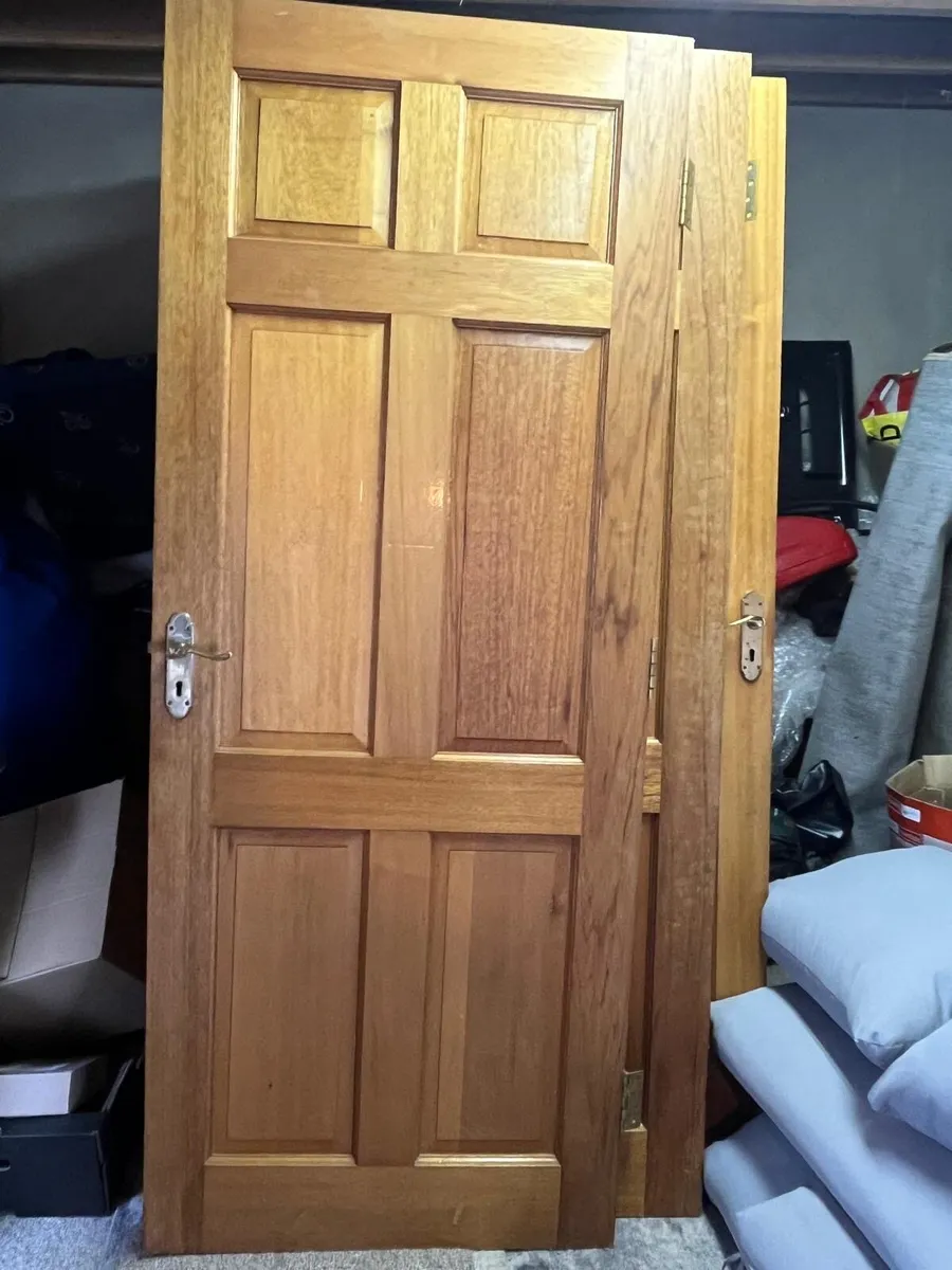 10 Solid Teak 6 panel doors - Image 1