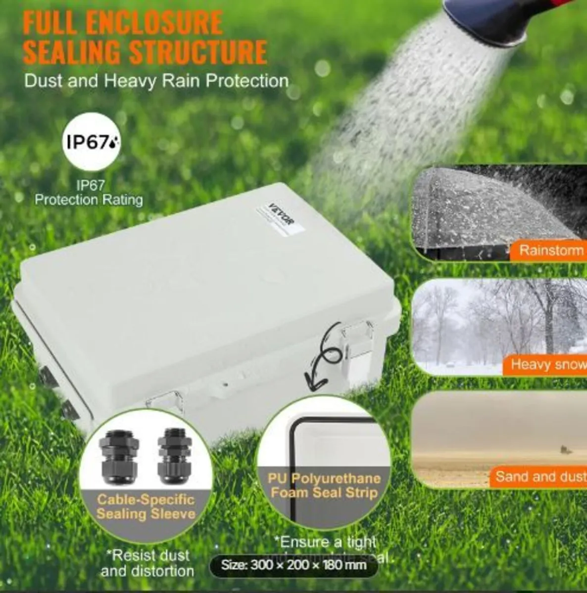 Outdoor Electrical Junction Box, 300 x 200 x 180 m - Image 1