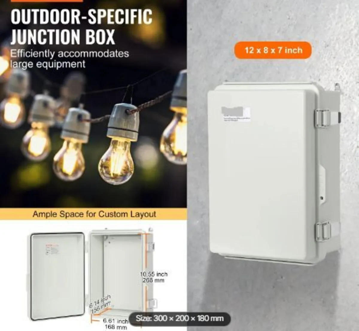Outdoor Electrical Junction Box, 300 x 200 x 180 m - Image 2