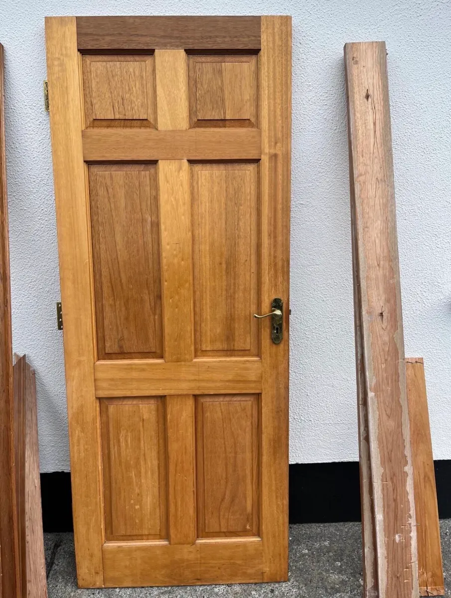 10 Solid Teak 6 panel doors - Image 2