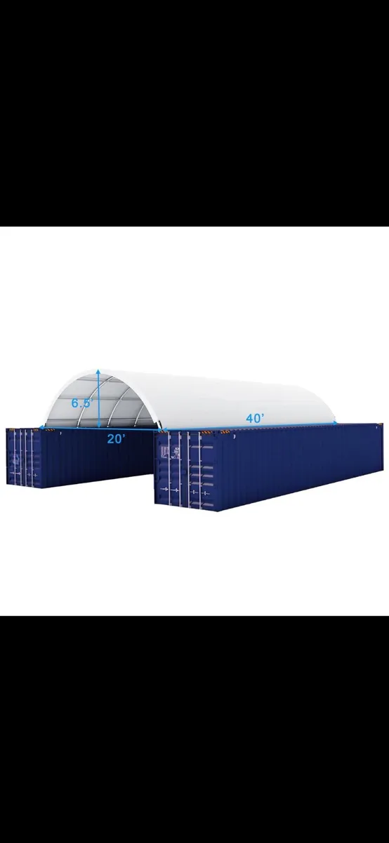 40ft x 20ft Container Shelter No Rear Wall - Image 1