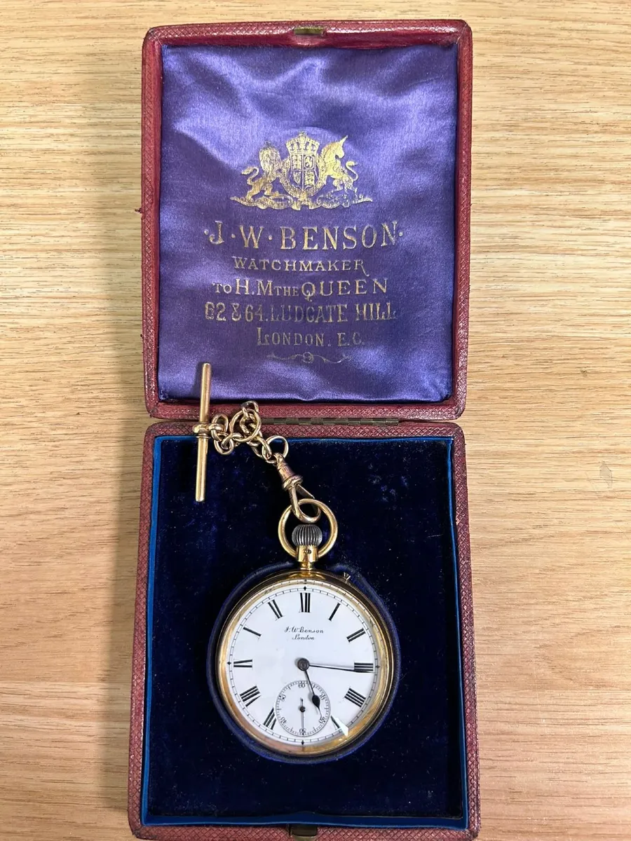 J.W. Benson Gold Pocket Watch - Image 2