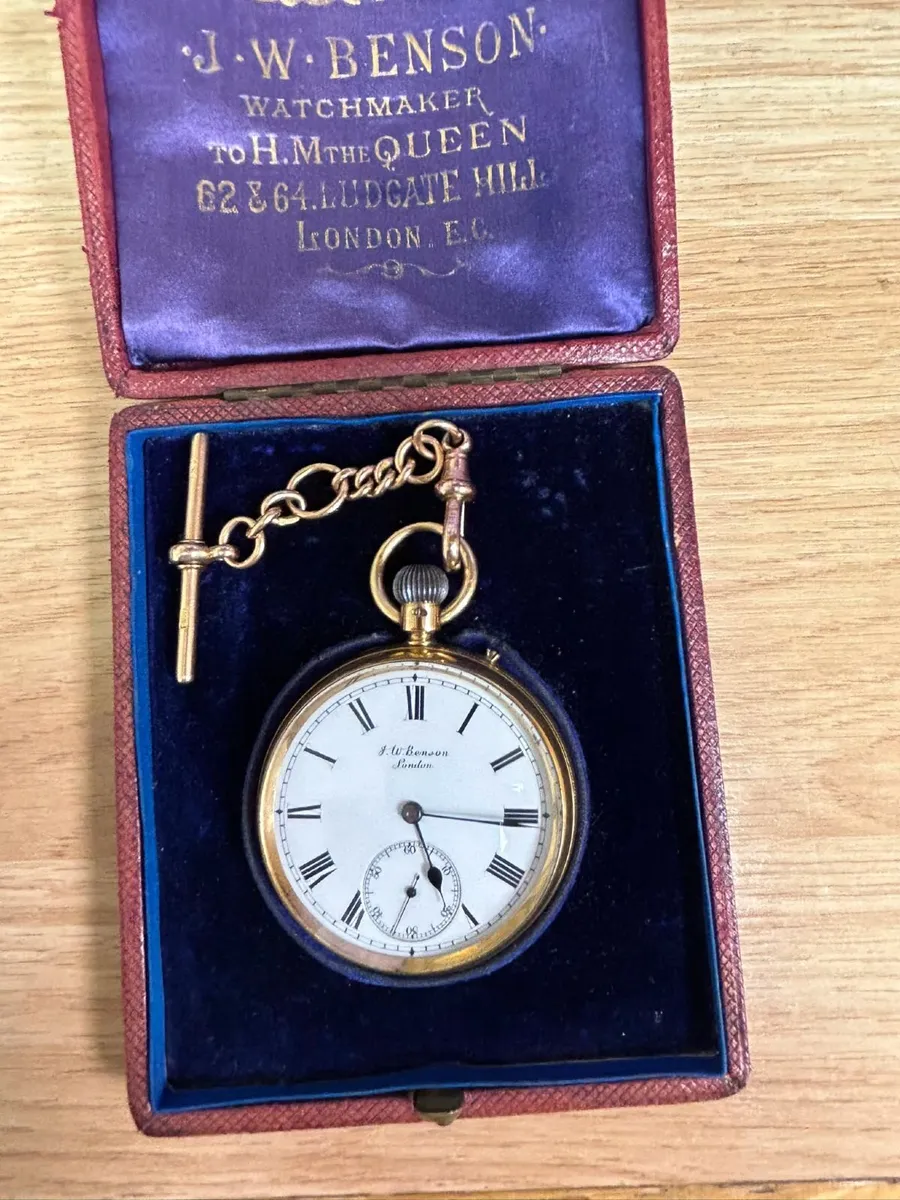 J.W. Benson Gold Pocket Watch - Image 3