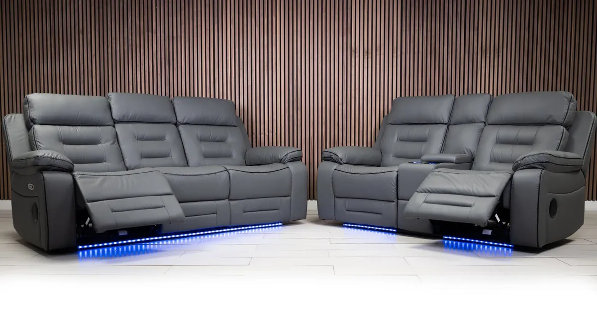 Knox 3+2 Electric Leather Recliner Sofa Set - Image 2