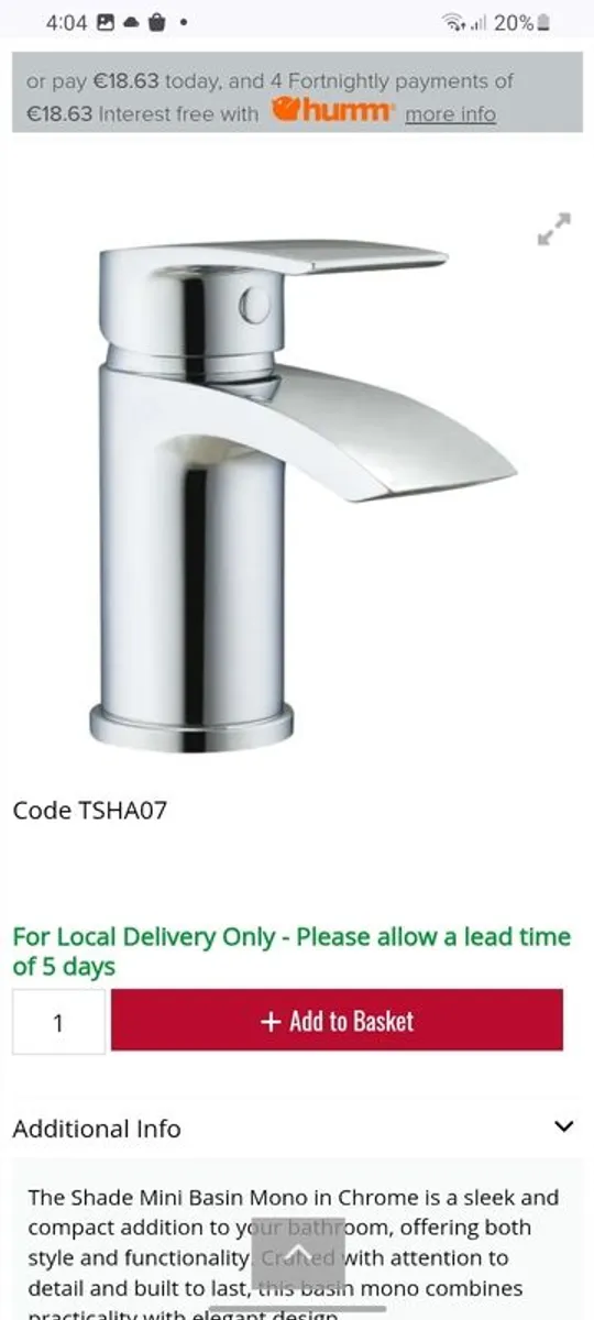 Vanity unit and basin - Image 2
