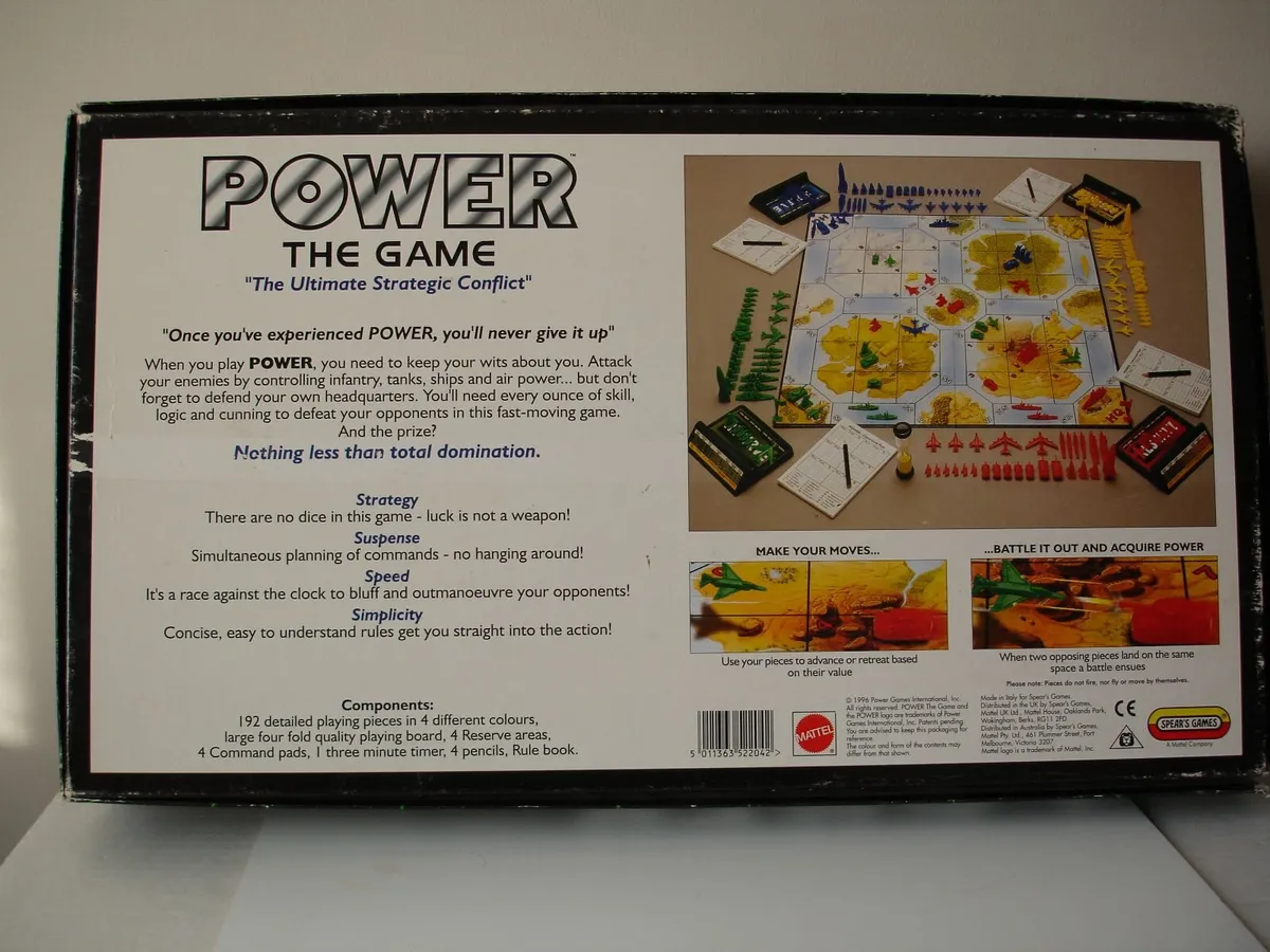 Spears 1996 Power Strategic  War Game Board - Image 2