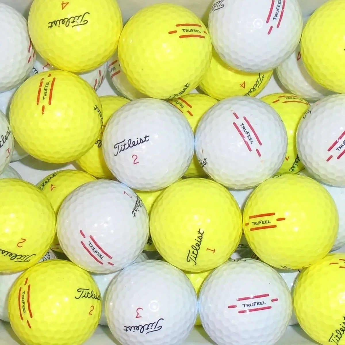 Titleist Tru Feel Lake Balls - White & Yellow x 50
