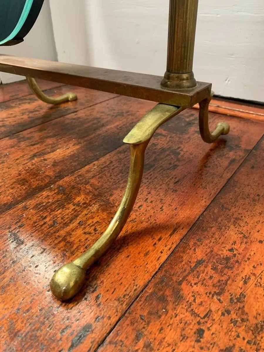 Brass Cheval Mirror with Cherub Finials. - Image 3