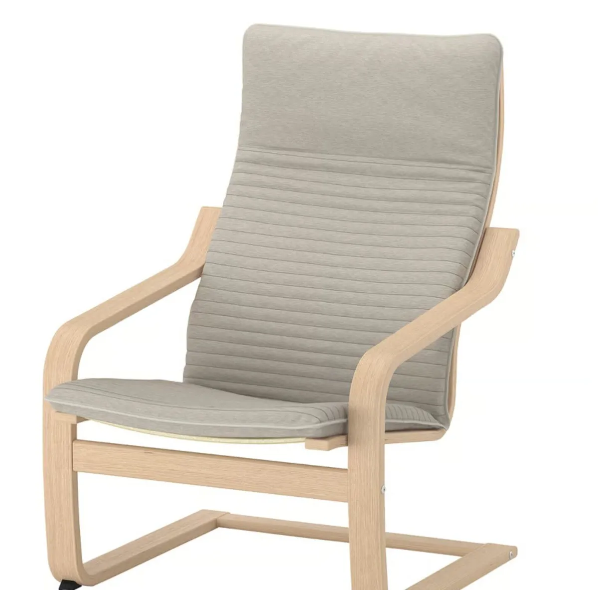 POÄNG Armchair, oak veneer/Knisa light beige - Image 1