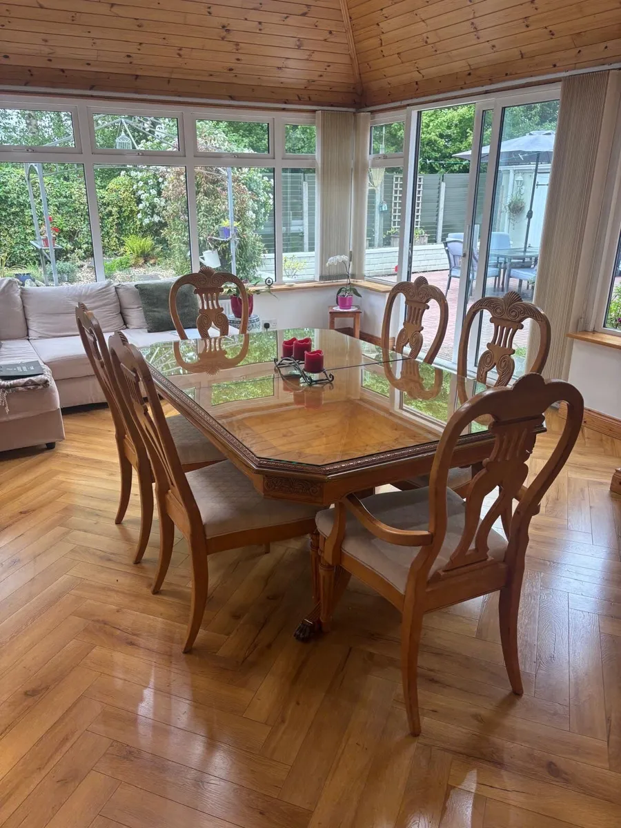 Walnut dining table & matching Cabinet - Image 2