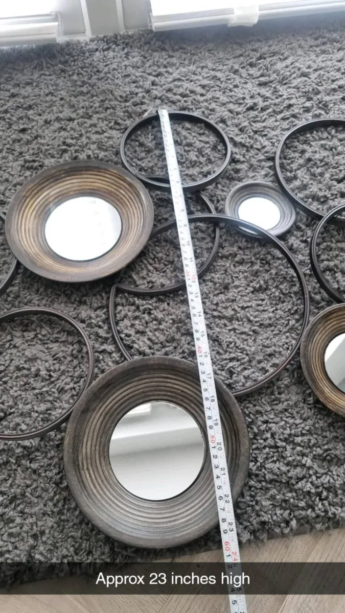 Decorative Metal Wall Art with Mirrors - Image 2