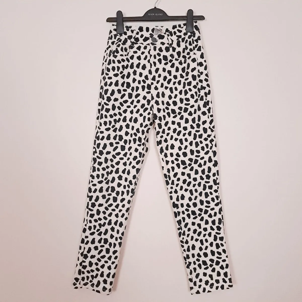 Lucy & Yak Cream Black Mom Jeans W24R/6UK/34EU - Image 4