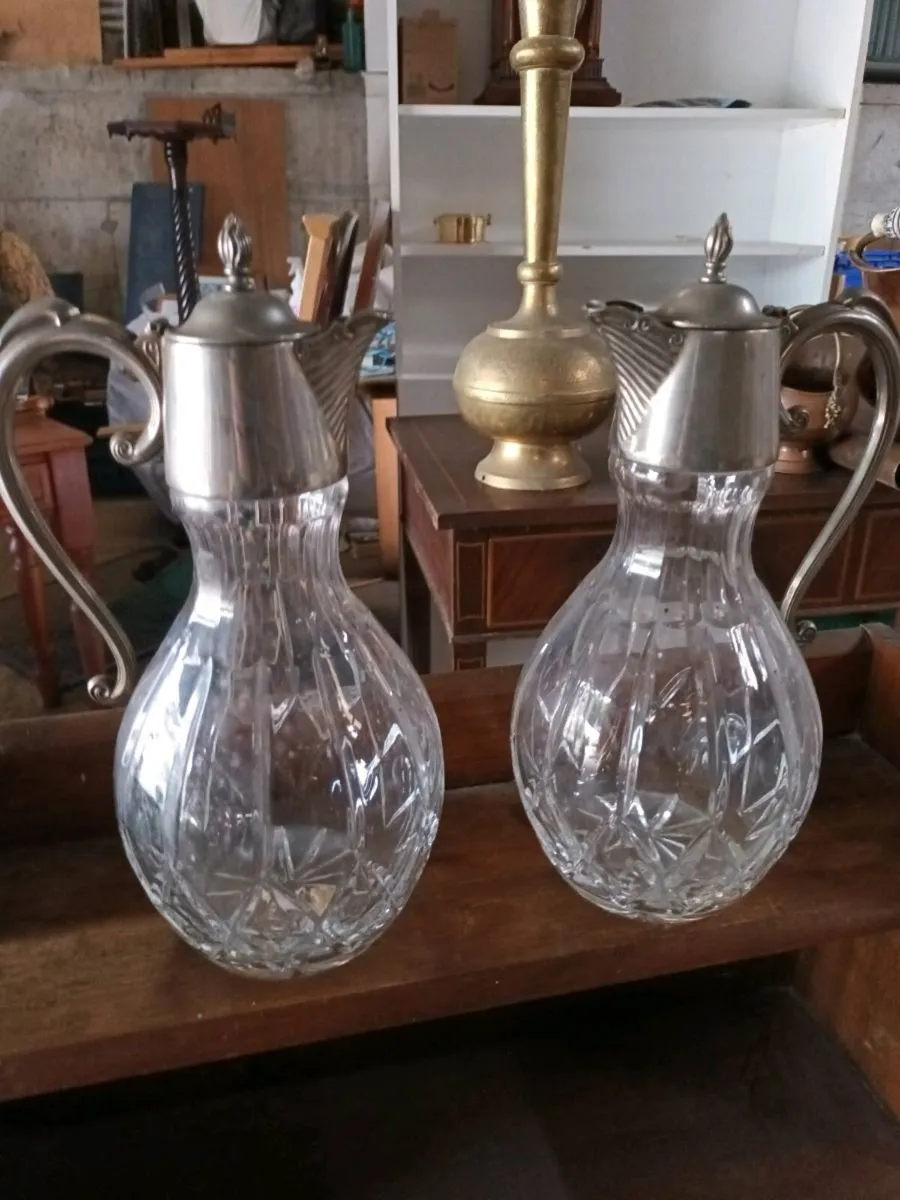 Pair of Large Silver Decanters - Image 1