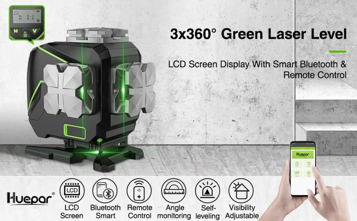 rade Rated 3 x360° Green Laser Level self leveling - Image 3
