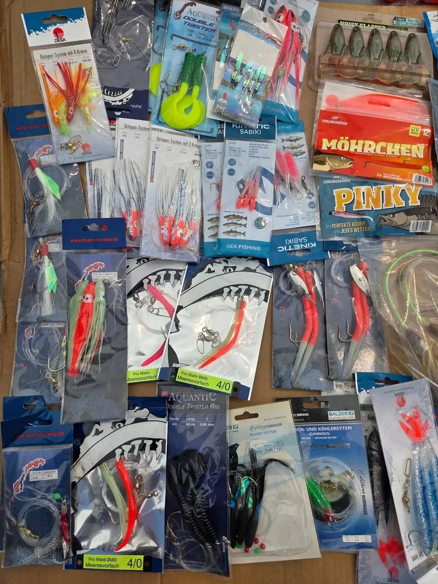 Sea fishing lures, jigs, and leaders, some new - Image 4