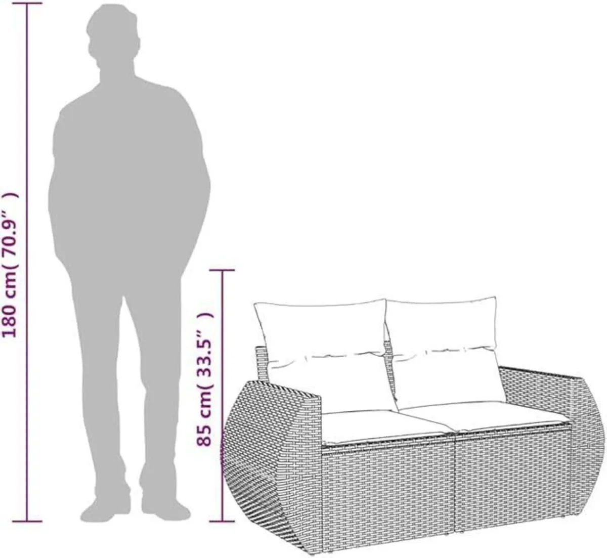 Garden 2 Seater Sofa with storage - Image 2