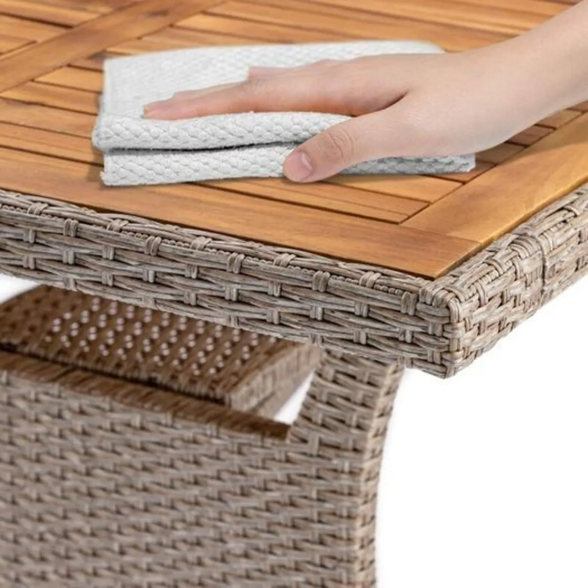 Table Garden Polyrattan Garden Table Height-Adjust - Image 2