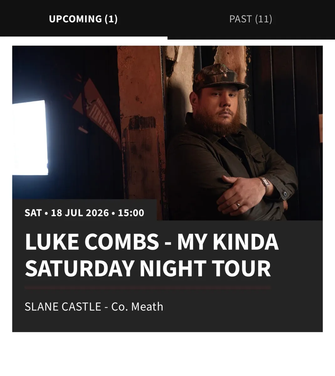 Luke Combs 18 July x2 + bus