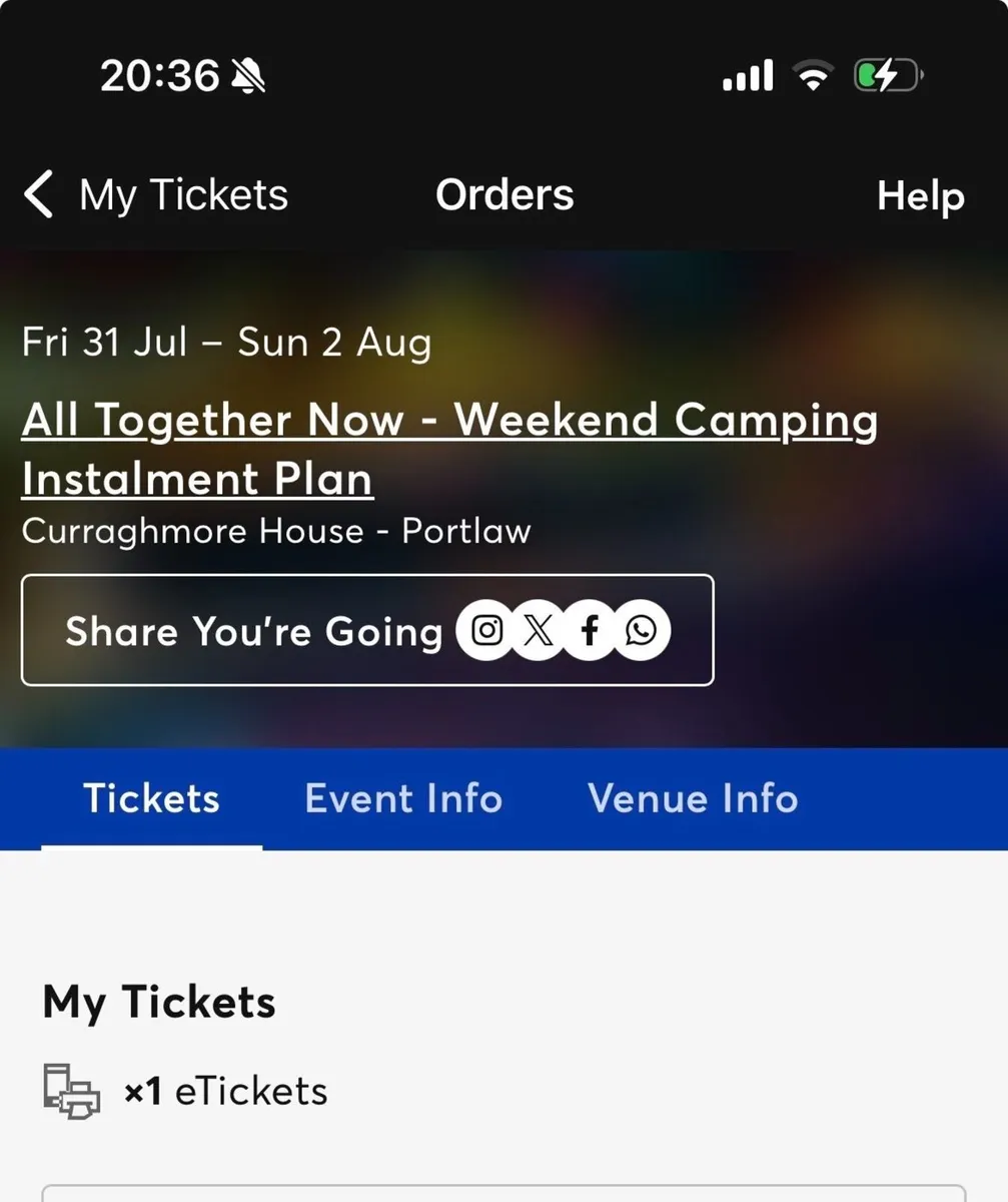 All Together Now 2026 Weekend Camping Ticket x1 - Image 2