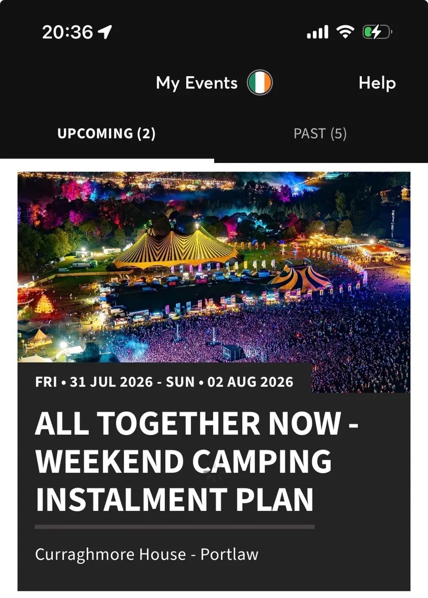 All Together Now 2026 Weekend Camping Ticket x1 - Image 1