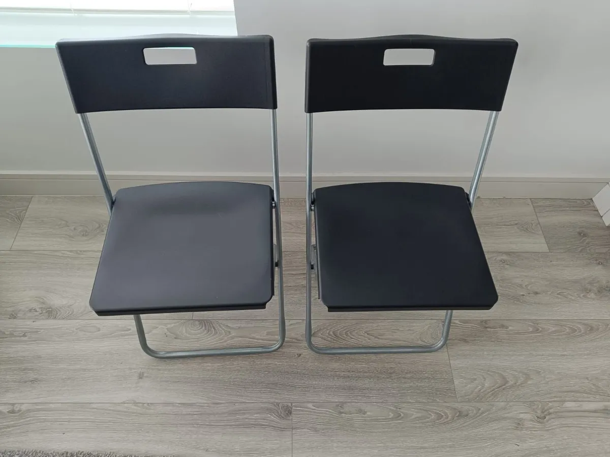 Black Folding Chairs (Set of 2) - Image 2