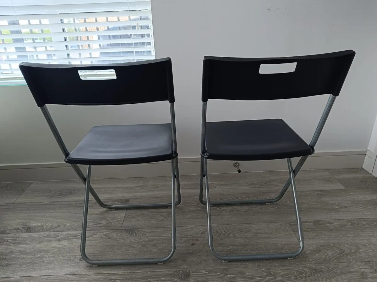 Black Folding Chairs (Set of 2) - Image 3