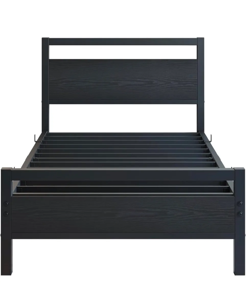 3ft Single Bed Frames Solid Bedstead Base with Woo - Image 2