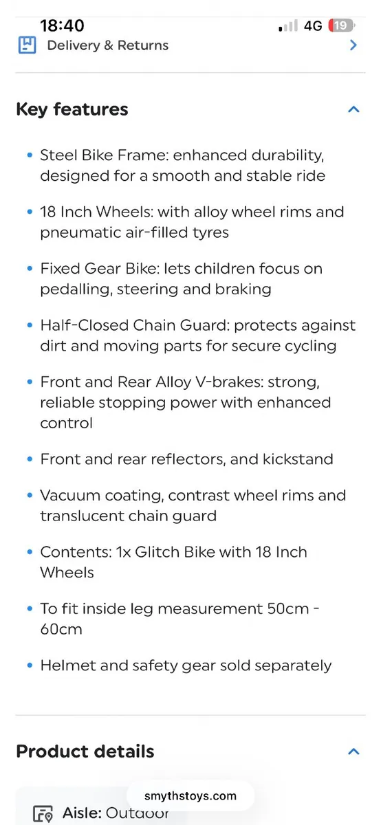 18 Inch Glitch Bike Metallic Blue Bike - Image 2