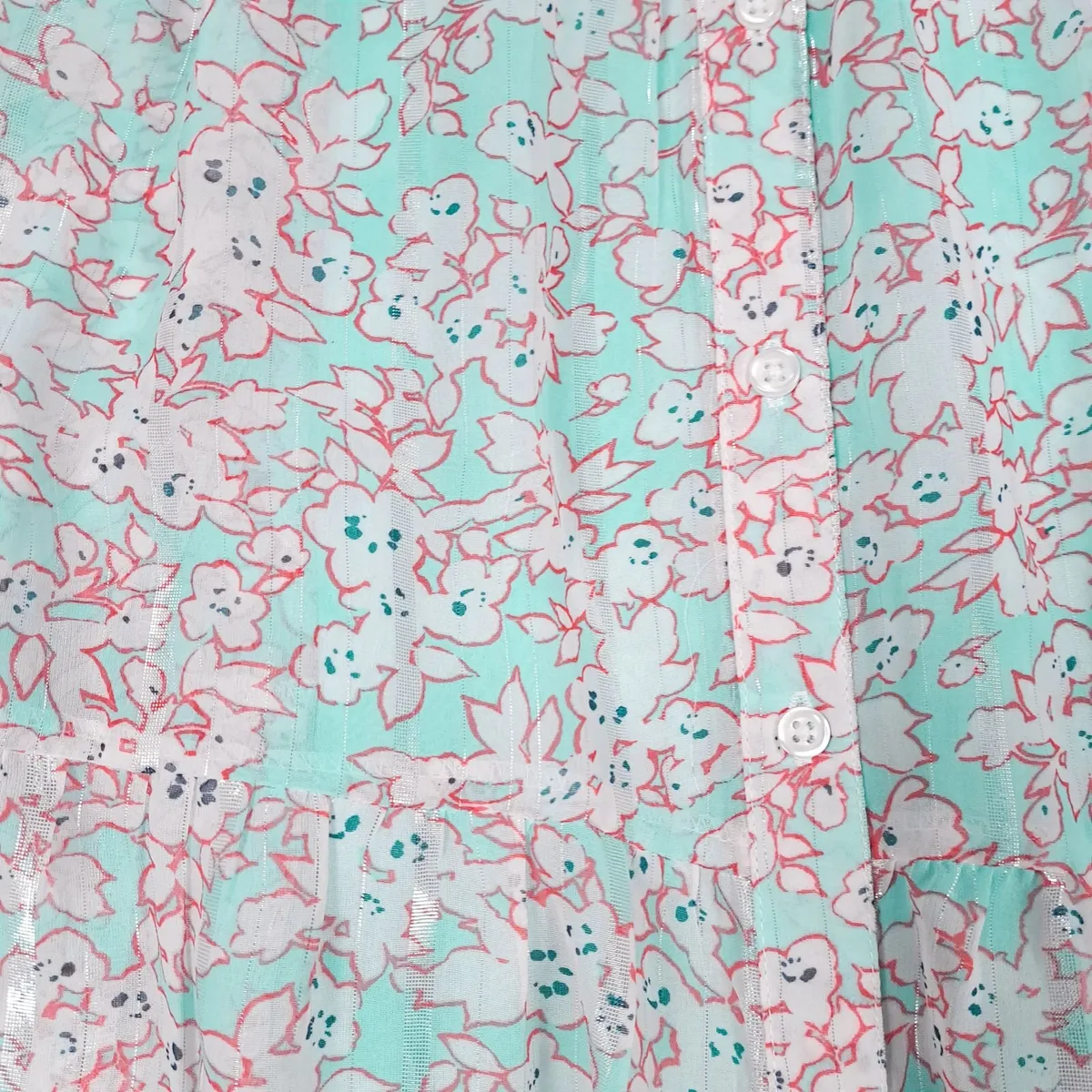JD Williams Blue Floral Sparkly Midi Dress 14UK - Image 4