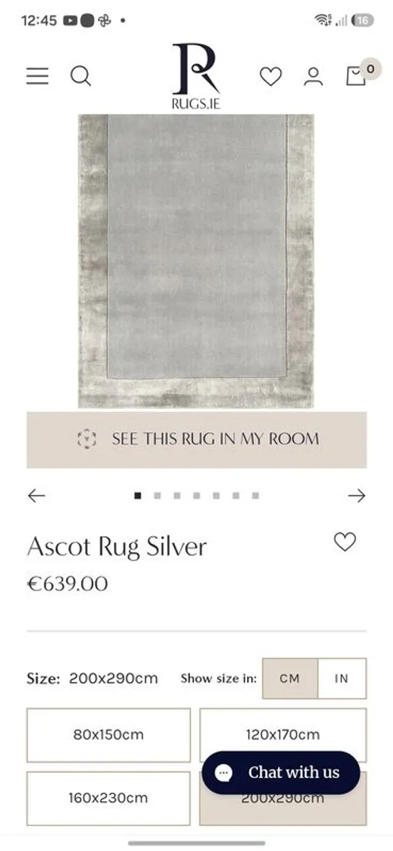 Large Asiatic Ascot Luxury Wool Rug Silver Grey - Image 1