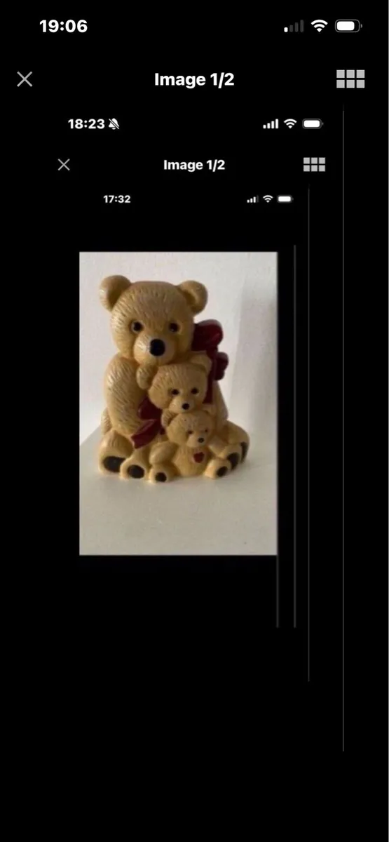 Cast Iron Teddy Bear Family Doorstop - Image 1