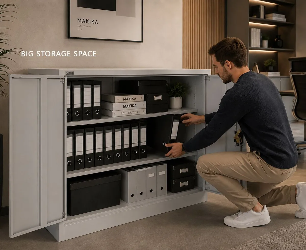 Lockable Steel Filing Cabinet 90 x 90cm - Image 4