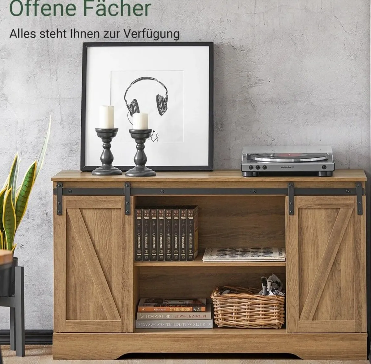 Sideboard with Sliding Door TV Cabinet - Image 4