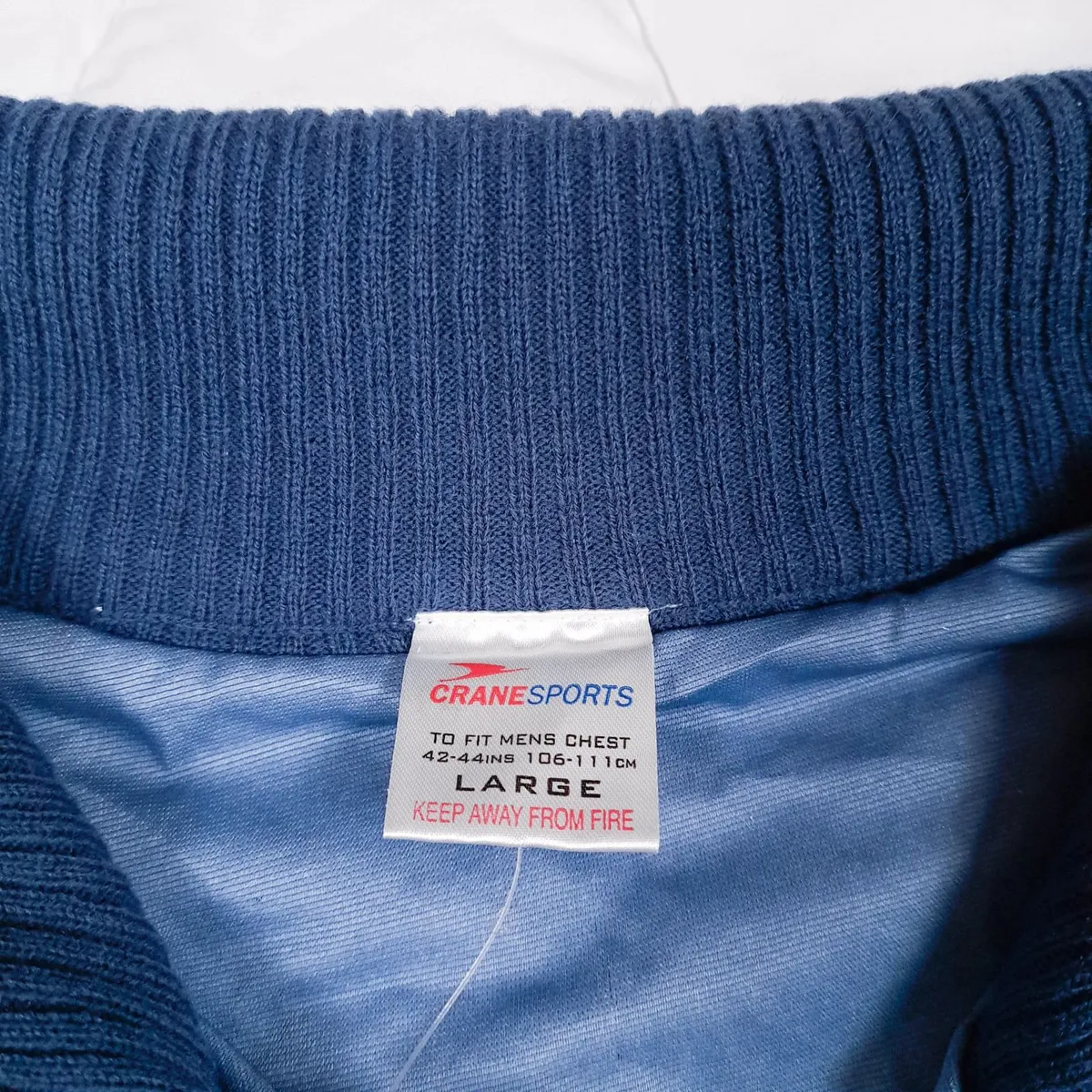 Crane Sports Blue Ribbed Pullover Golf Sweater L - Image 4