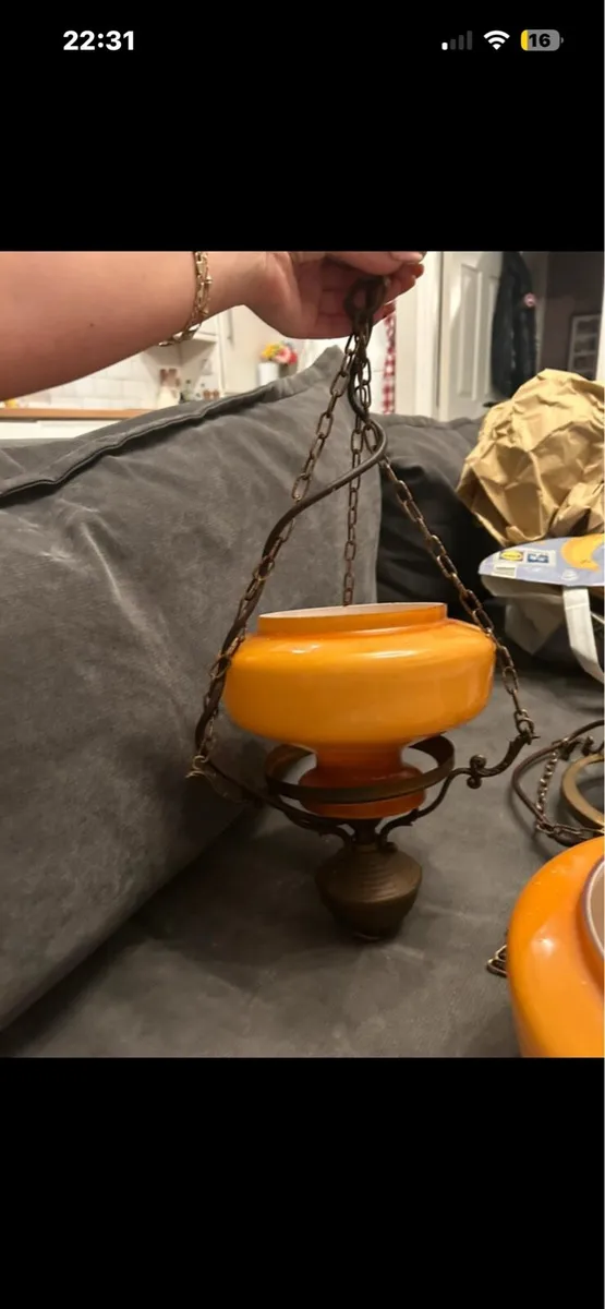 2 vintage ceiling lights - Image 1