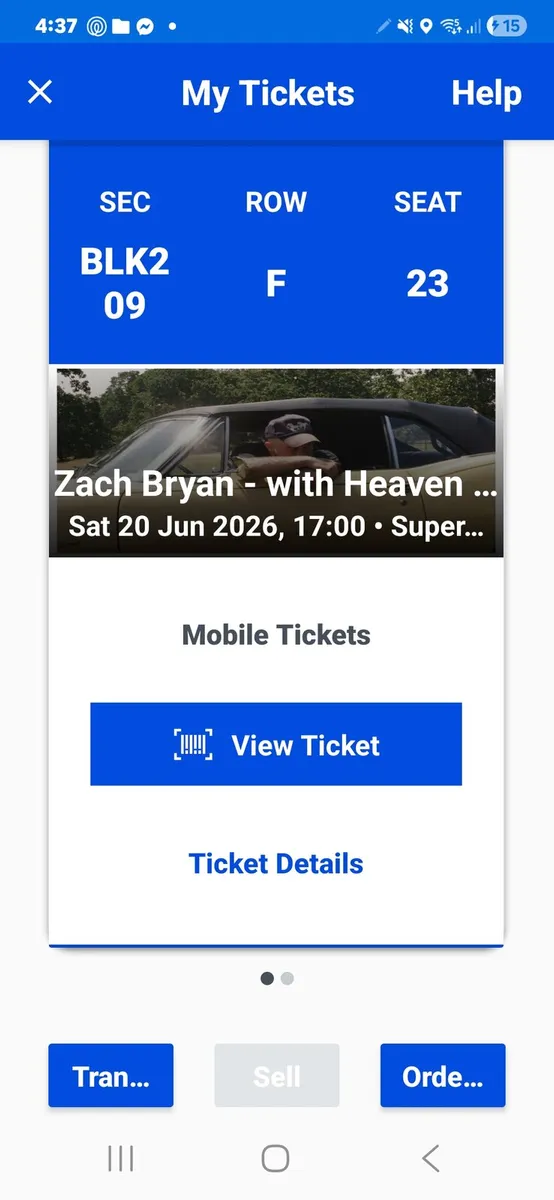 SELLING 
2 x Zach Bryan tickets - Image 3