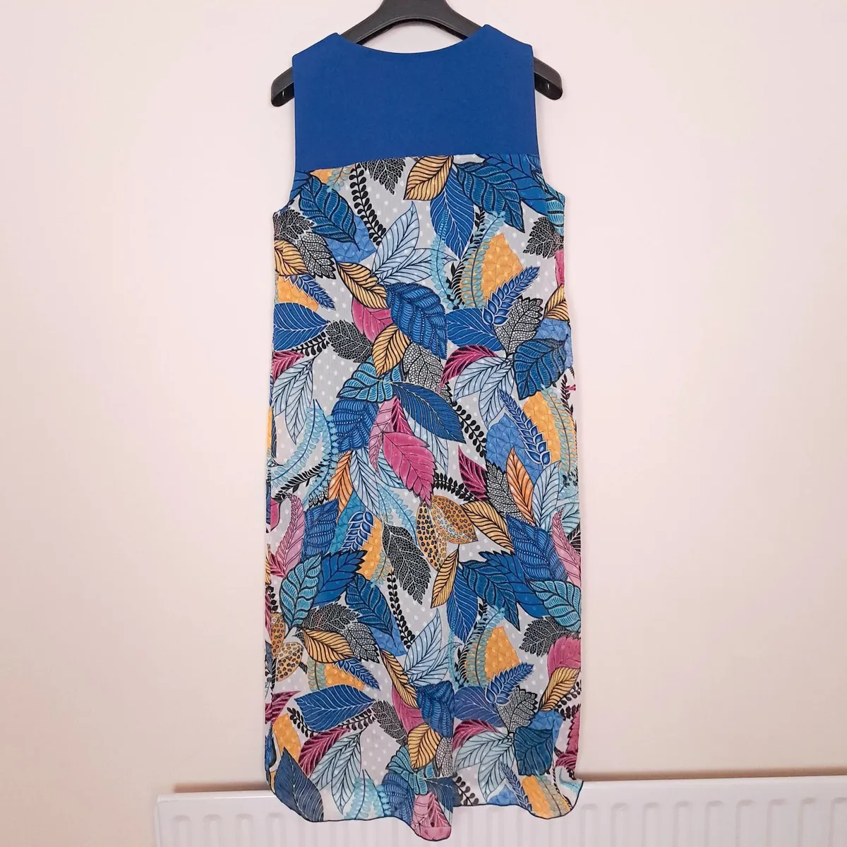 Sophie B Blue Multicolor Leaf Tunic Dress 12UK - Image 4