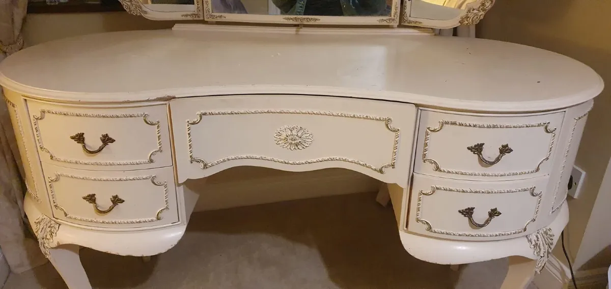 Dressing table French Louis XV Style Kidney-Shaped - Image 2