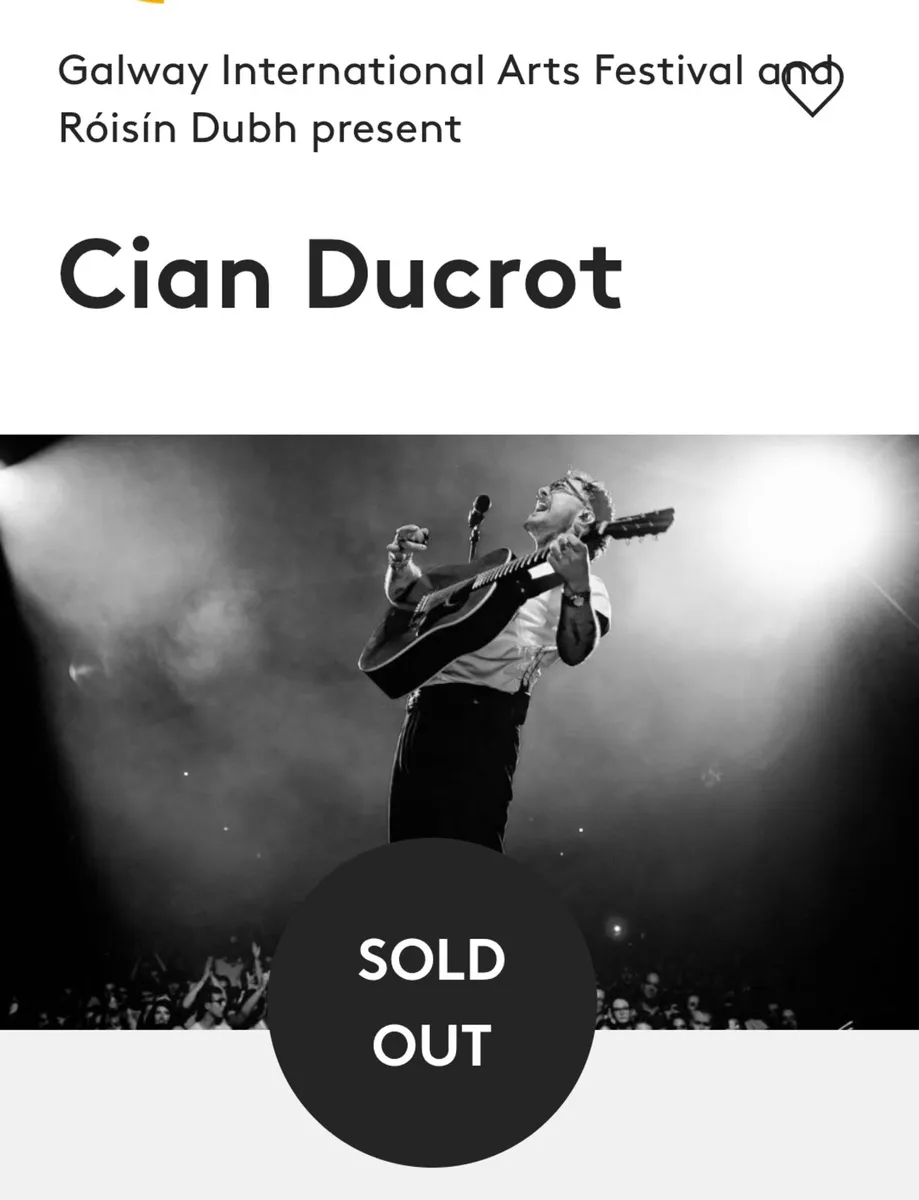 Cian Ducrot Concert Tickets Sunday 26 July 2026 - Image 1
