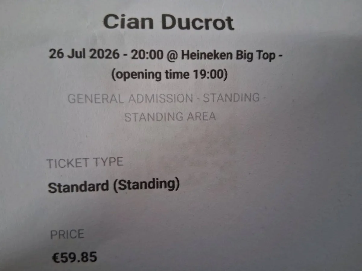 Cian Ducrot Concert Tickets Sunday 26 July 2026 - Image 4