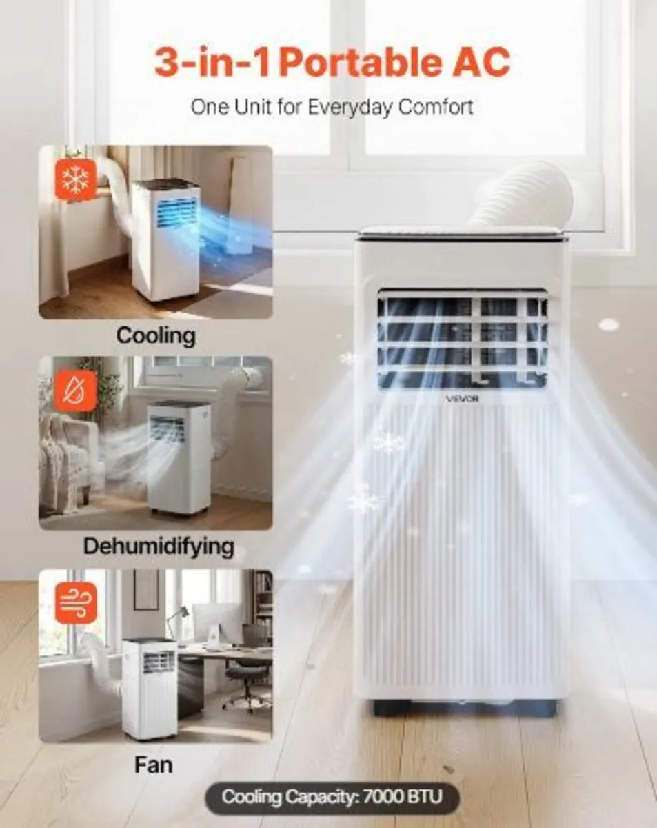 Portable Air Conditioner, 7000 BTU 2kW 3-in-1 Sta - Image 2