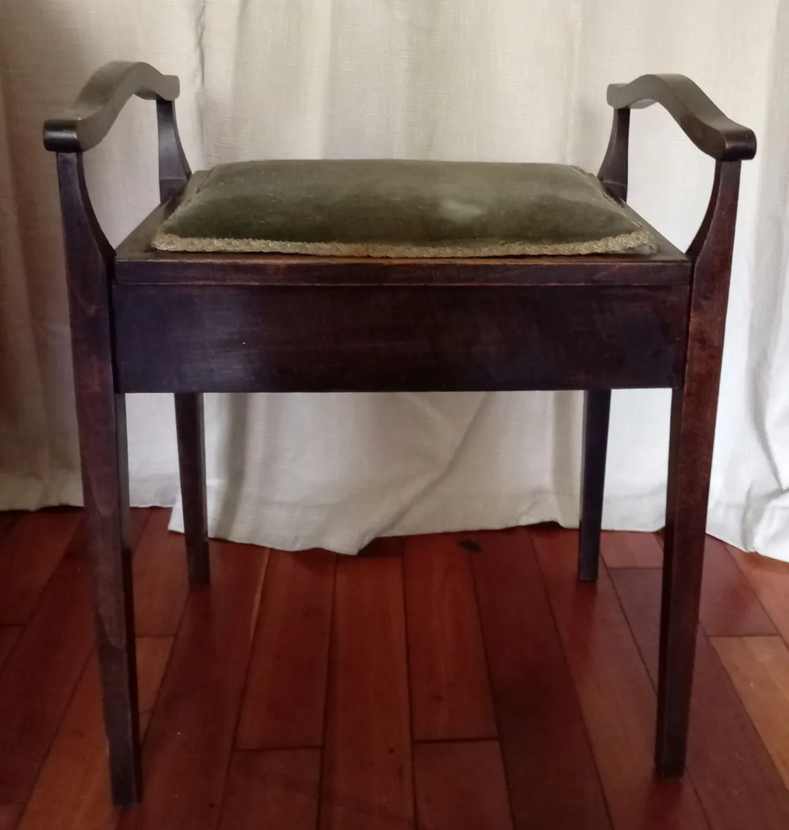 Antique Edwardian piano stool with storage - Image 1